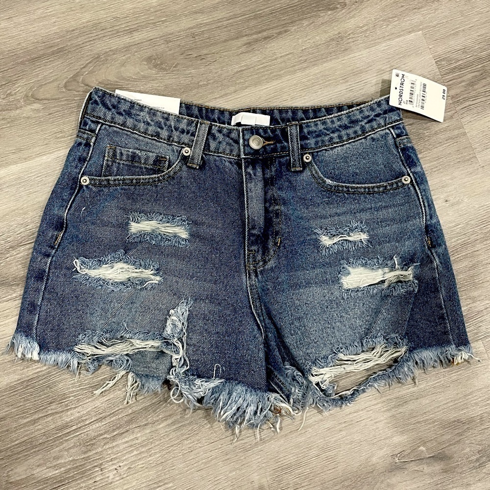 Bp Vintage Light Destroy Jean Shorts